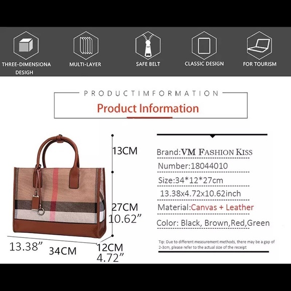 Hand made genuine leather tote bag! You can use as laptop bag or travel bag! - Picture 5 of 10